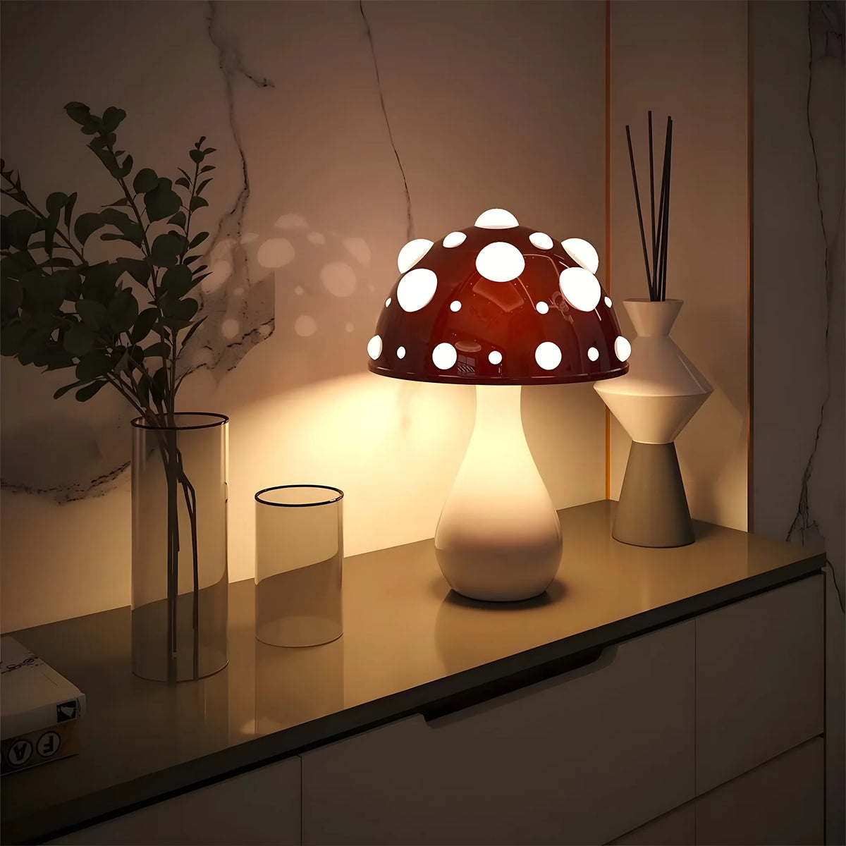 Mushroom Table Lamp Night Light White V412