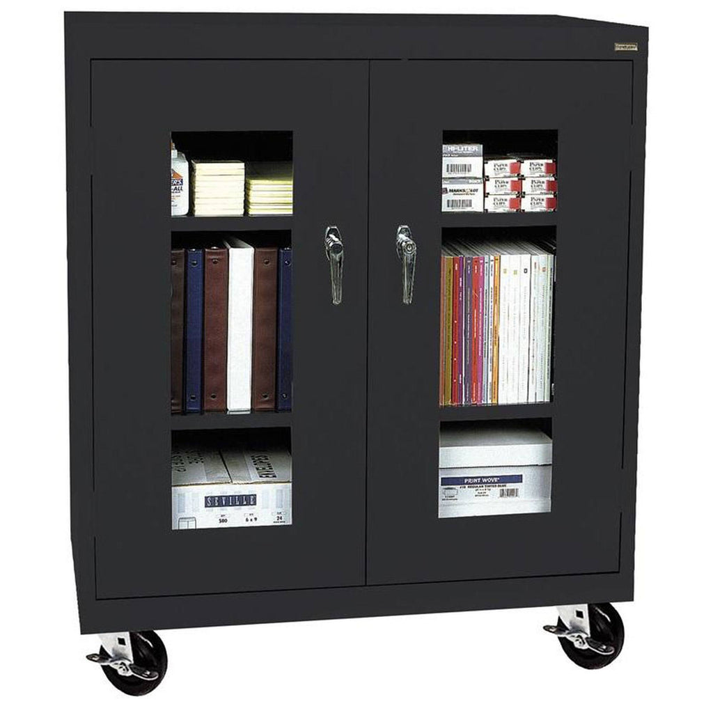 Clear View Counter Height Cabinet, Black - 36 x 24 x 48 in. Z54058