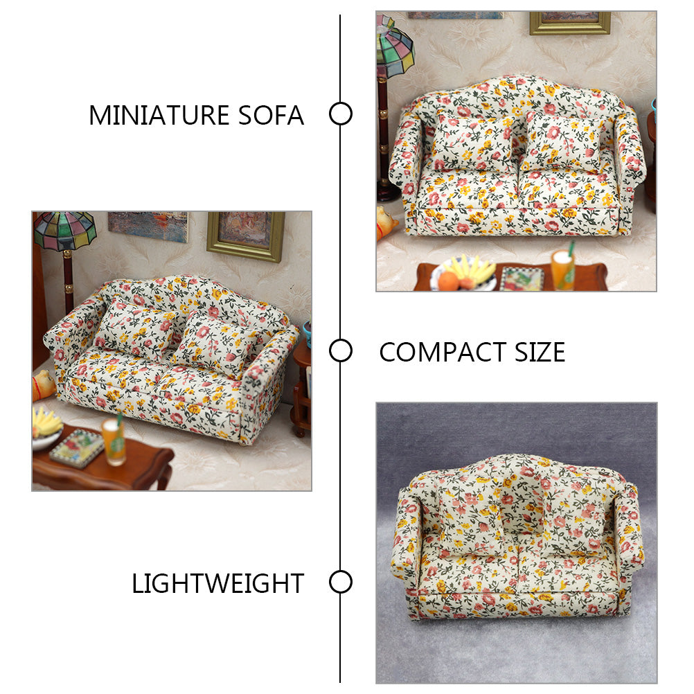 Miniature Dollhouse Couch with Pillow M5574