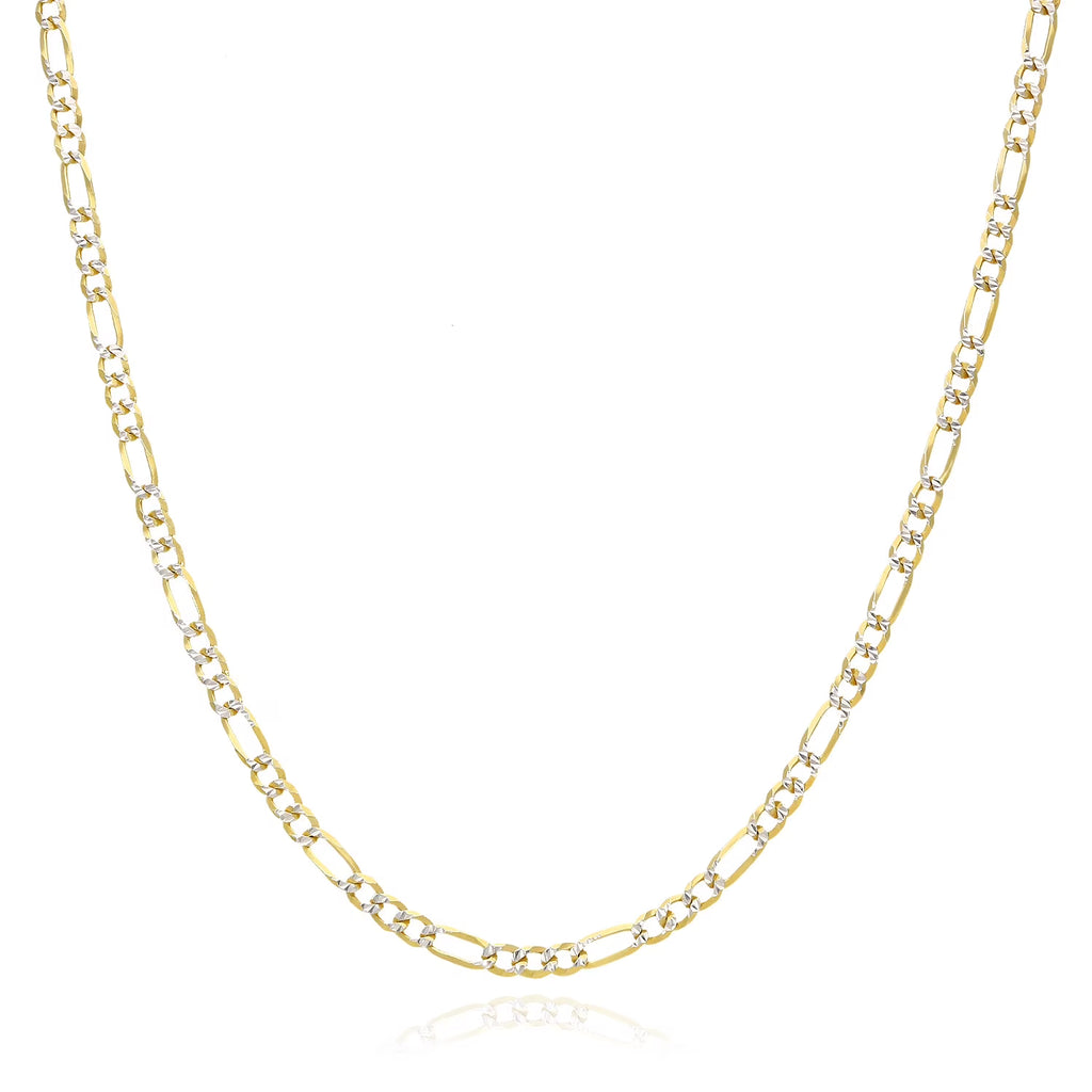 18K Gold Over Silver Diamond-Cut Figaro Chain Necklace C130981