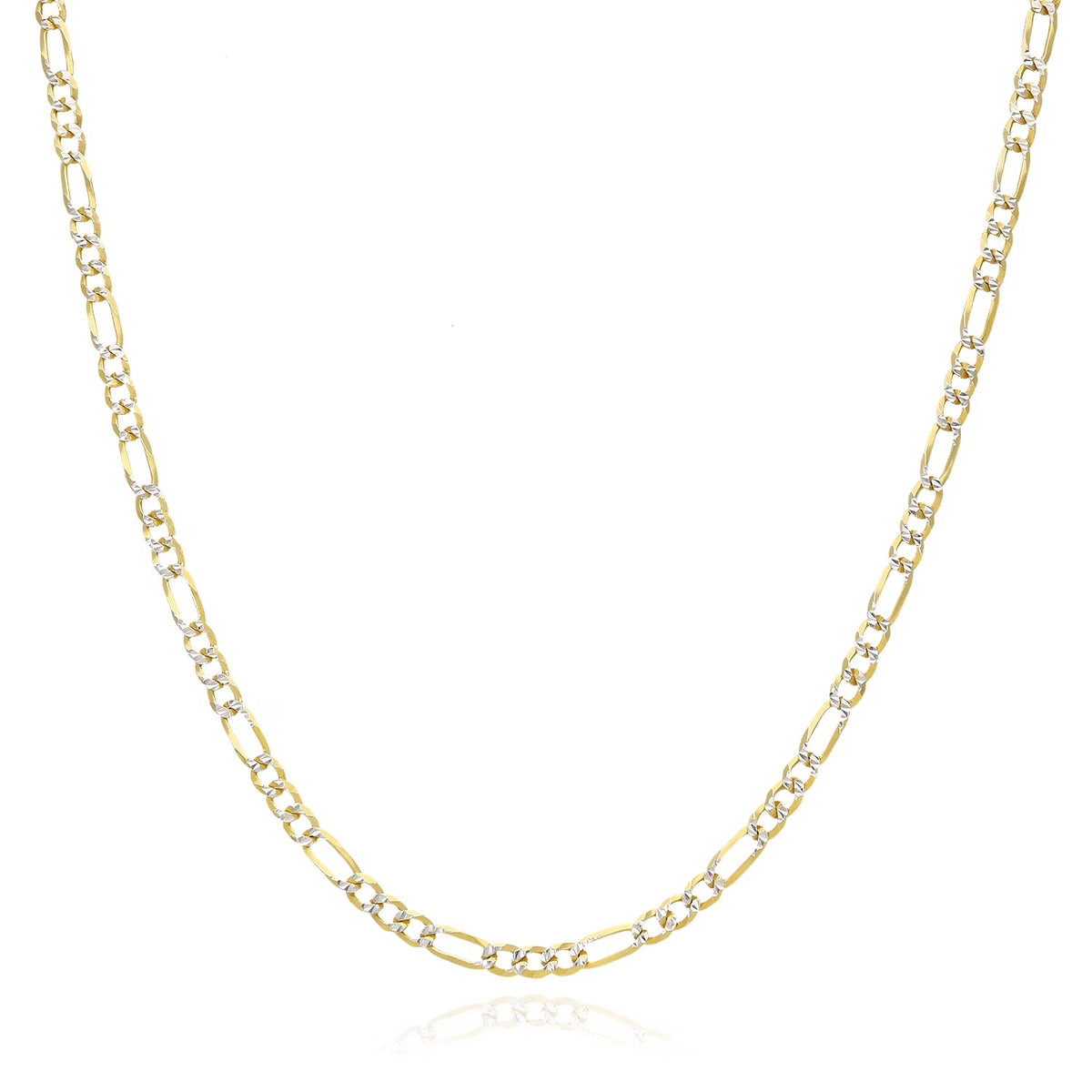 18K Gold Over Silver Diamond-Cut Figaro Chain Necklace C130981