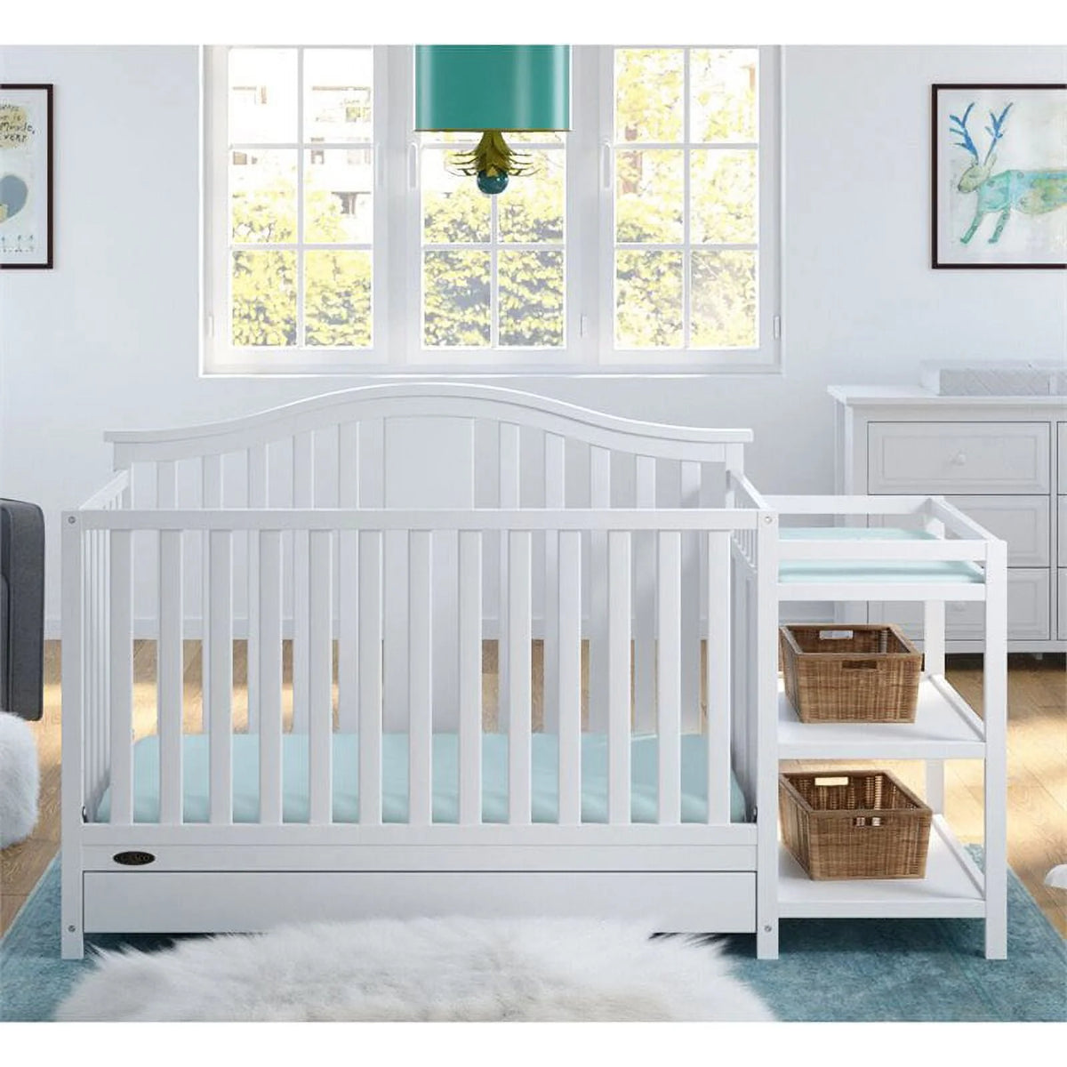 4-in-1 Convertible Crib and Changer with Drawer W110404