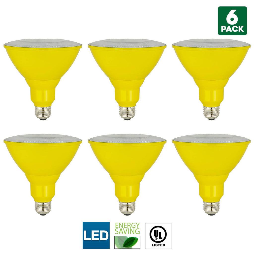 Yellow PAR38 LED Floodlight Bulb, 8W, E26 Base, Wet Location L9550