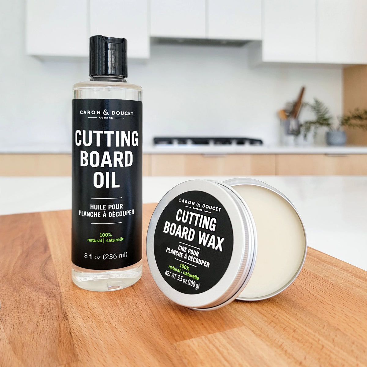 Cutting Board & Butcher Block Conditioning Oil & Wood Finishing Wax Bundle L379123