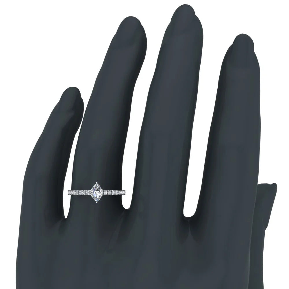 Marquise Solitaire Diamond Ring 18K Gold 0.65 CT TW Z500041