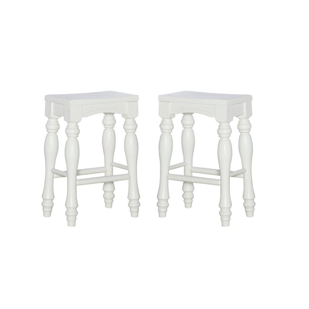 Set of 2 White Counter Height Barstools M123777