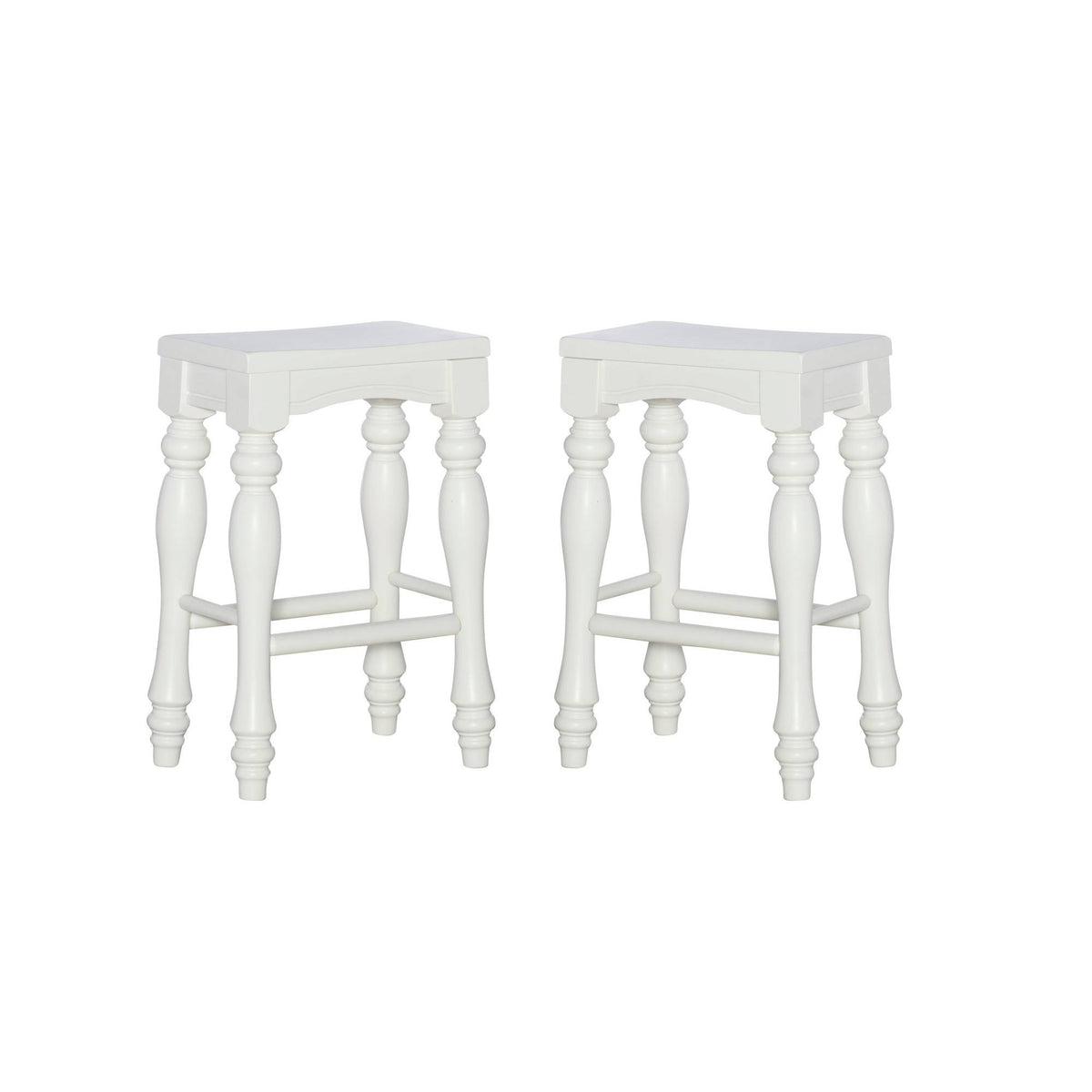 Set of 2 White Counter Height Barstools M123777