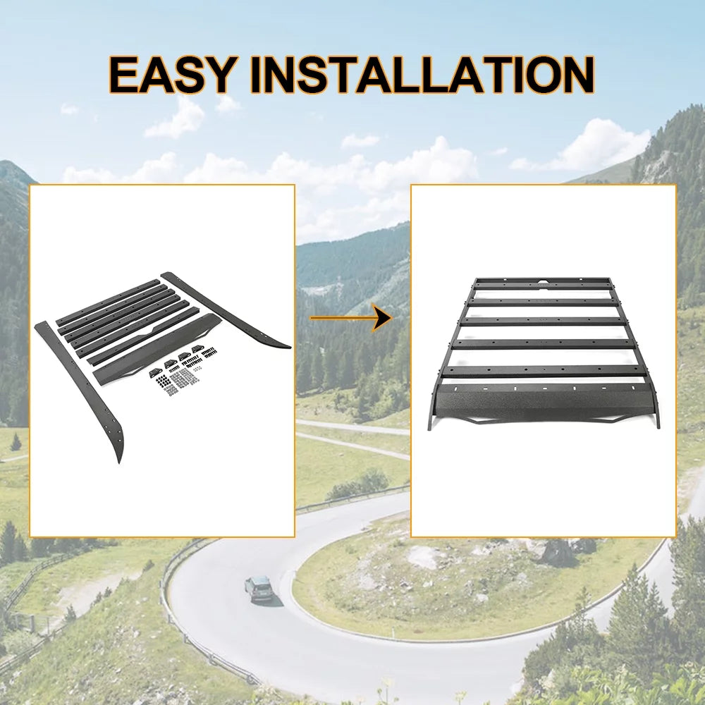 Roof Rack Luggage Cargo Carrier Basket Steel F4908