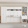 Queen Size Murphy Bed with Desk and Storage Drawers White H93570