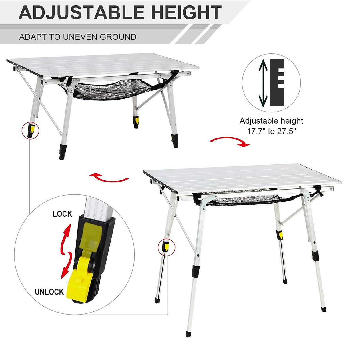 Portable Folding Camping Table Ultra Lightweight Aluminum C2643