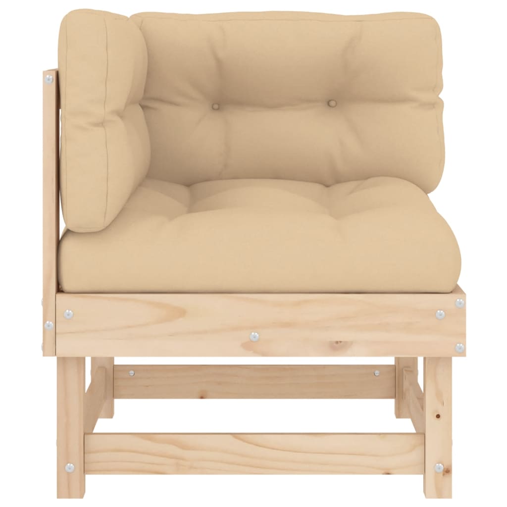Solid Wood Pine Corner Sofa with Cushions K162