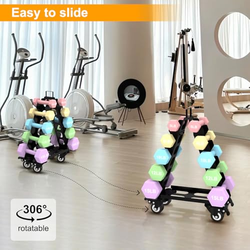 5 Tier Dumbbell Rack with Wheels L168
