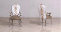 Antique Silver Dining Arm Chair Set 2Pcs P8107