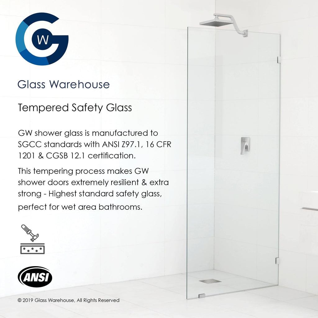 Chrome Frameless Hinged Shower Door A4895