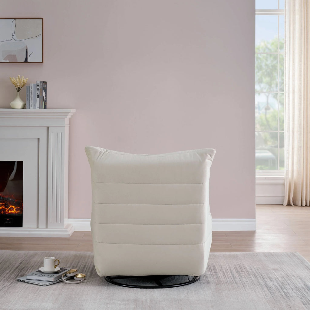 Rotatable Upholstered Lounge Chair with Side Pocket Z472