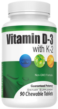 Vitamin D-3 2,000 IU + K2 90 Chewable Tablets V386