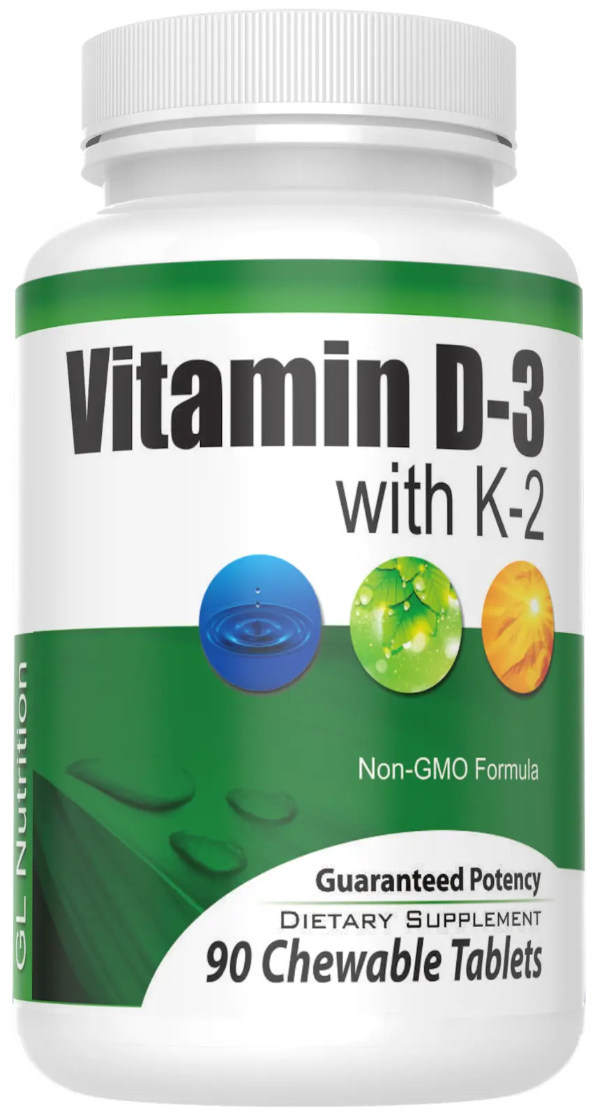 Vitamin D-3 2,000 IU + K2 90 Chewable Tablets V386