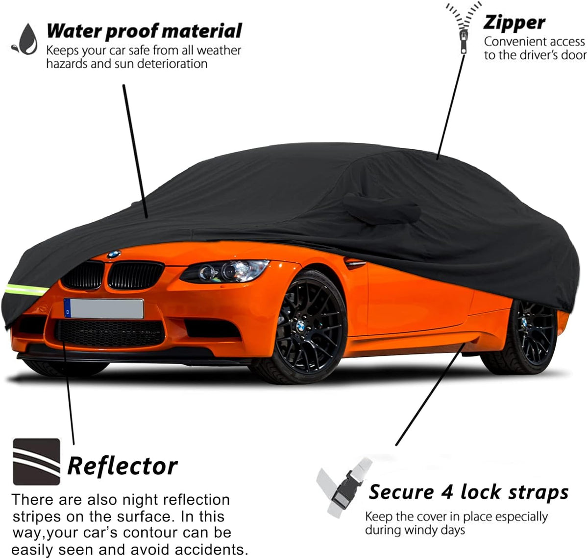 Waterproof Car Covers 190T Custom Fit Pack of 2 Y8966