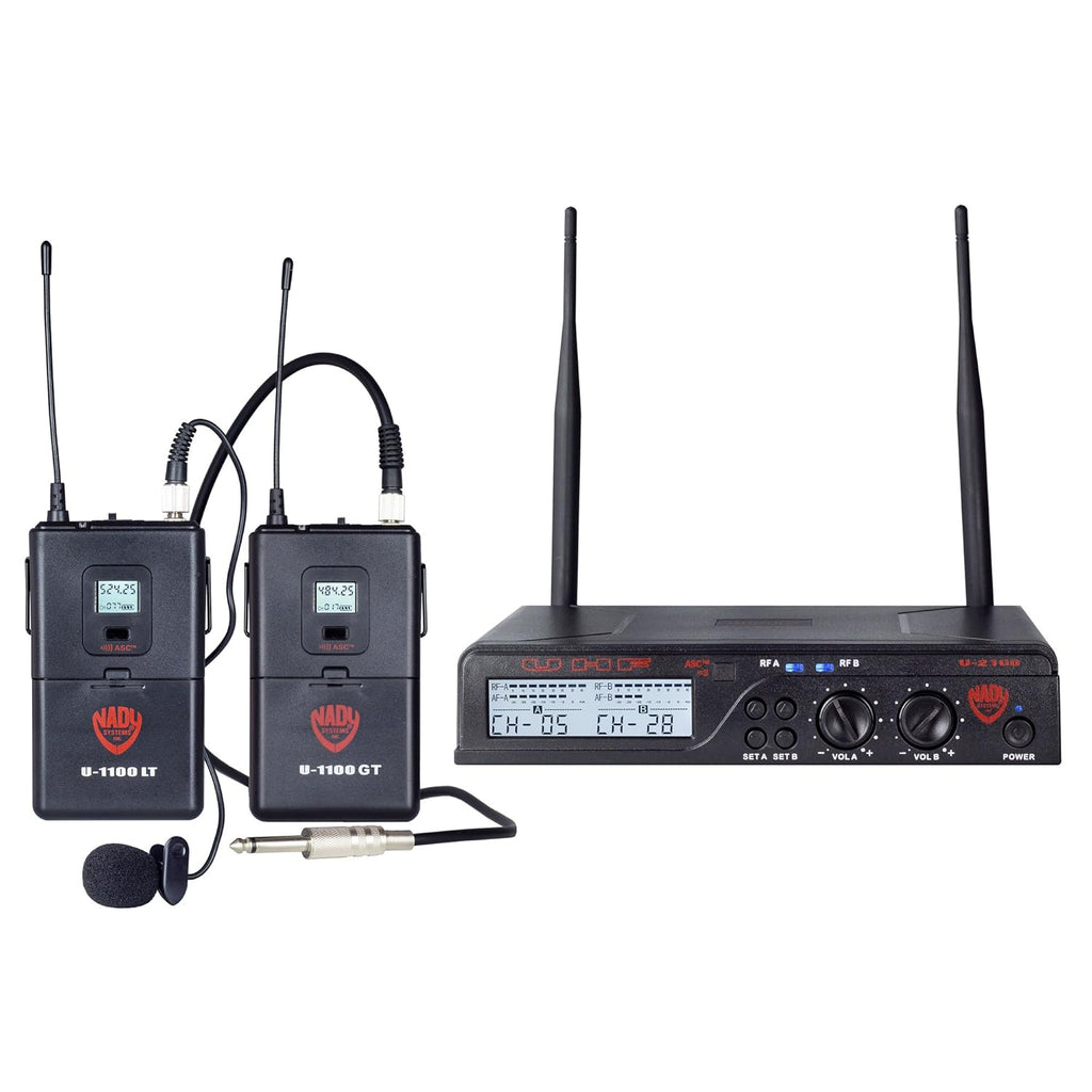 UHF Wireless Lavalier Microphone and Instrument/Guitar System L84741