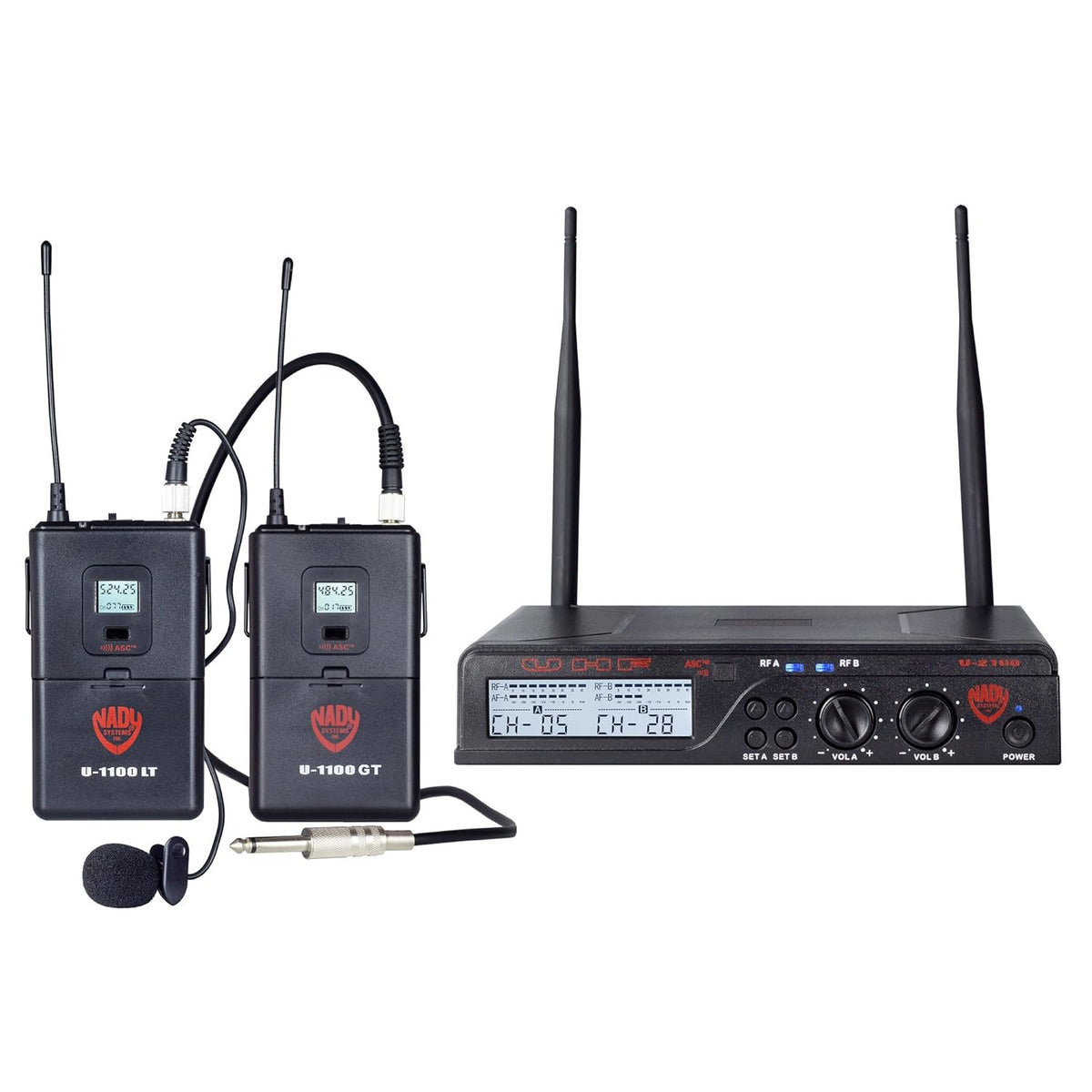 UHF Wireless Lavalier Microphone and Instrument/Guitar System L84741