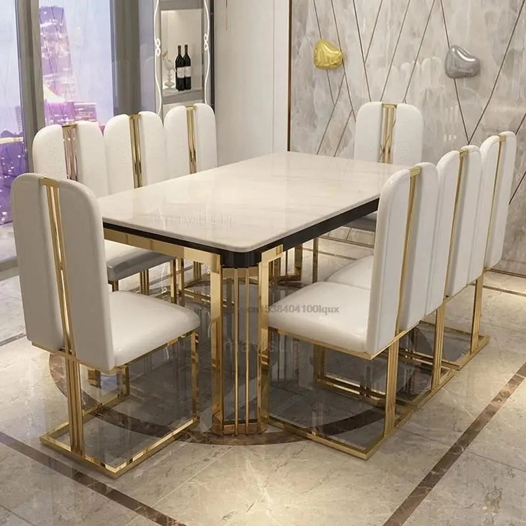 Marble Rectangular Dining Table with Chairs M41153