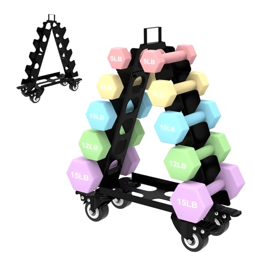 5 Tier Dumbbell Rack with Wheels L168