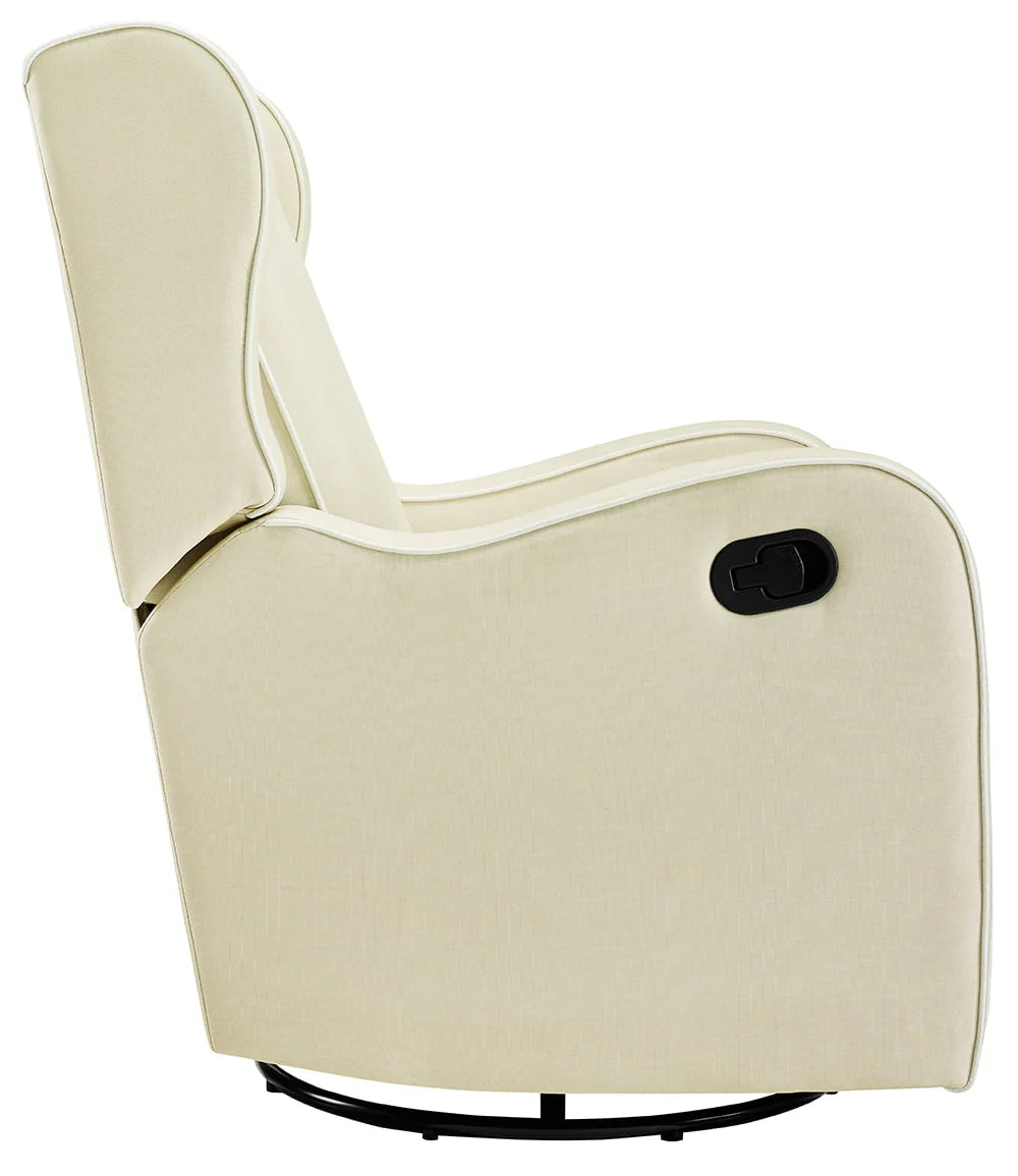 Gray Fabric Upholstered Swivel Gliding Recliner Q9918