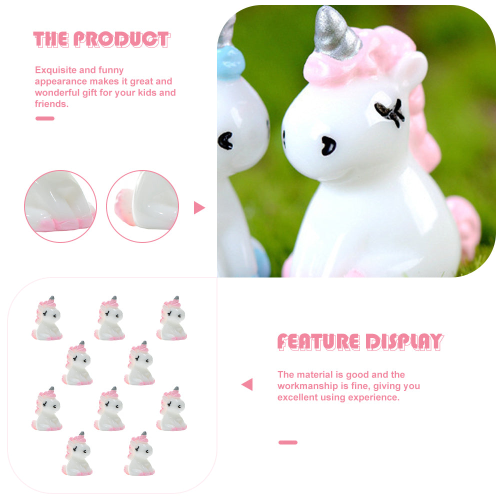 10pcs Miniature Unicorn Figurine Ornaments K4232