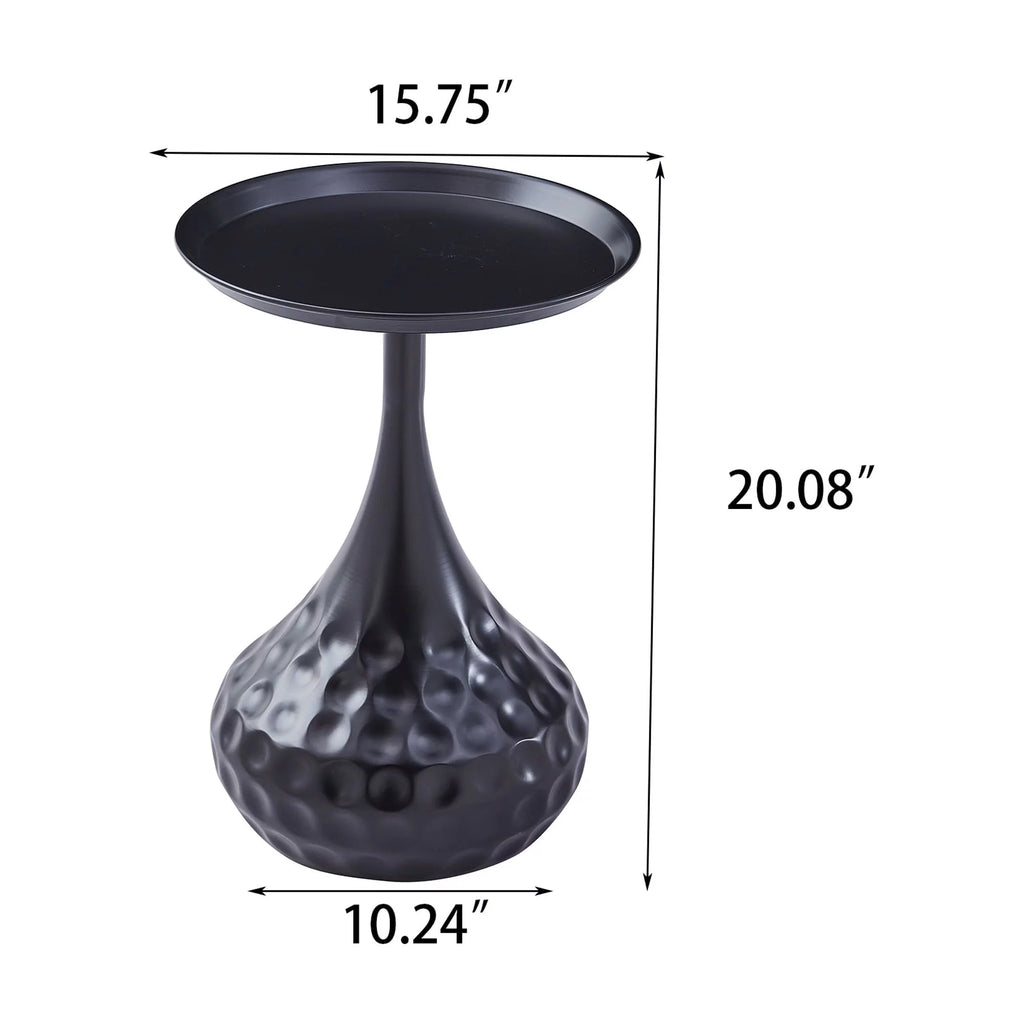 Black Metal Round Side Table O706814