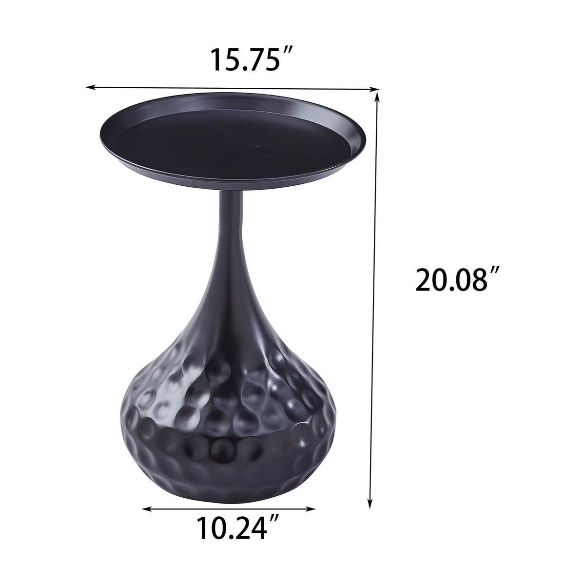Black Metal Round Side Table O706814