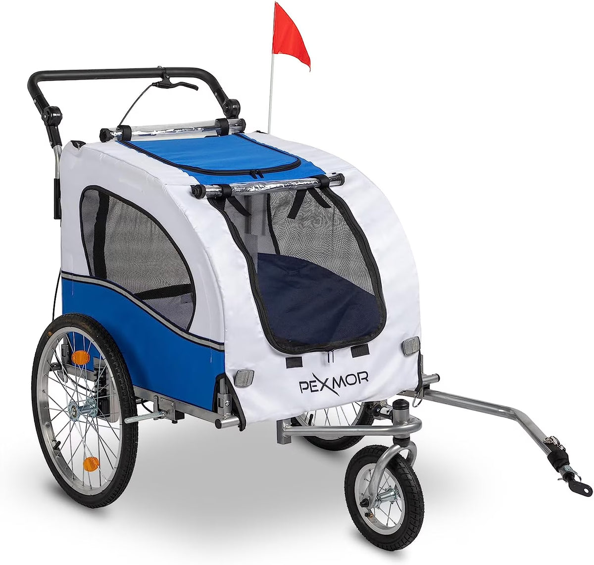 2-in-1 Dog Bike Trailer Pet Stroller with Universal Hitch R28628