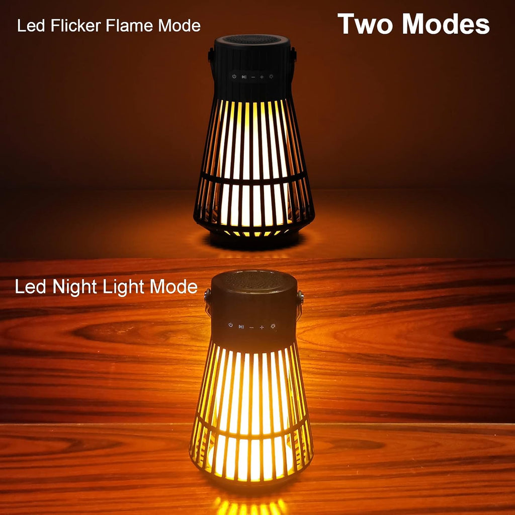 Outdoor Bluetooth Speaker with LED Flickering Flame Effect, Portable Waterproof Wireless Speaker with Wall Mounted Hook M14524