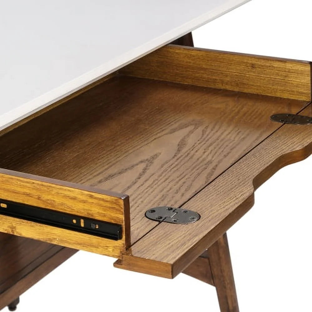Off White Pecan Wood Desk I53813