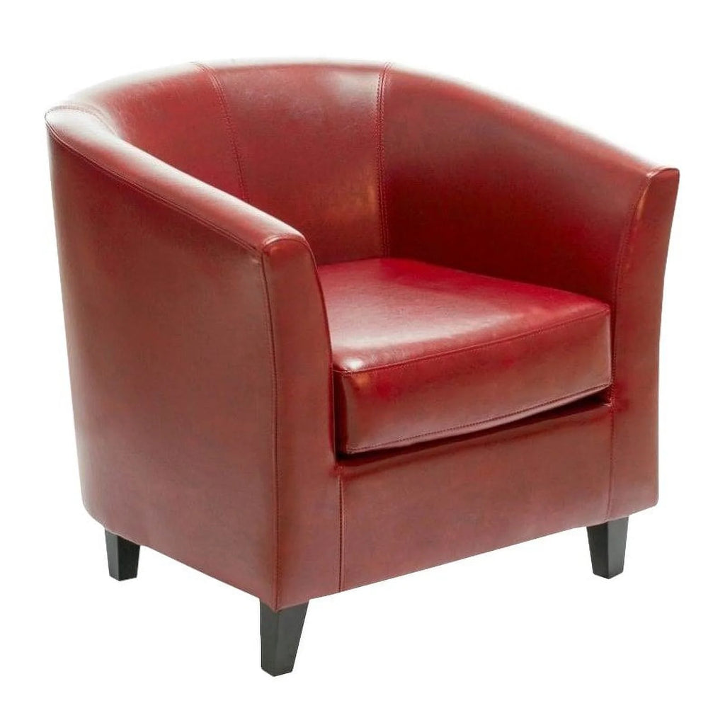 Red Leather Club Chair U8859