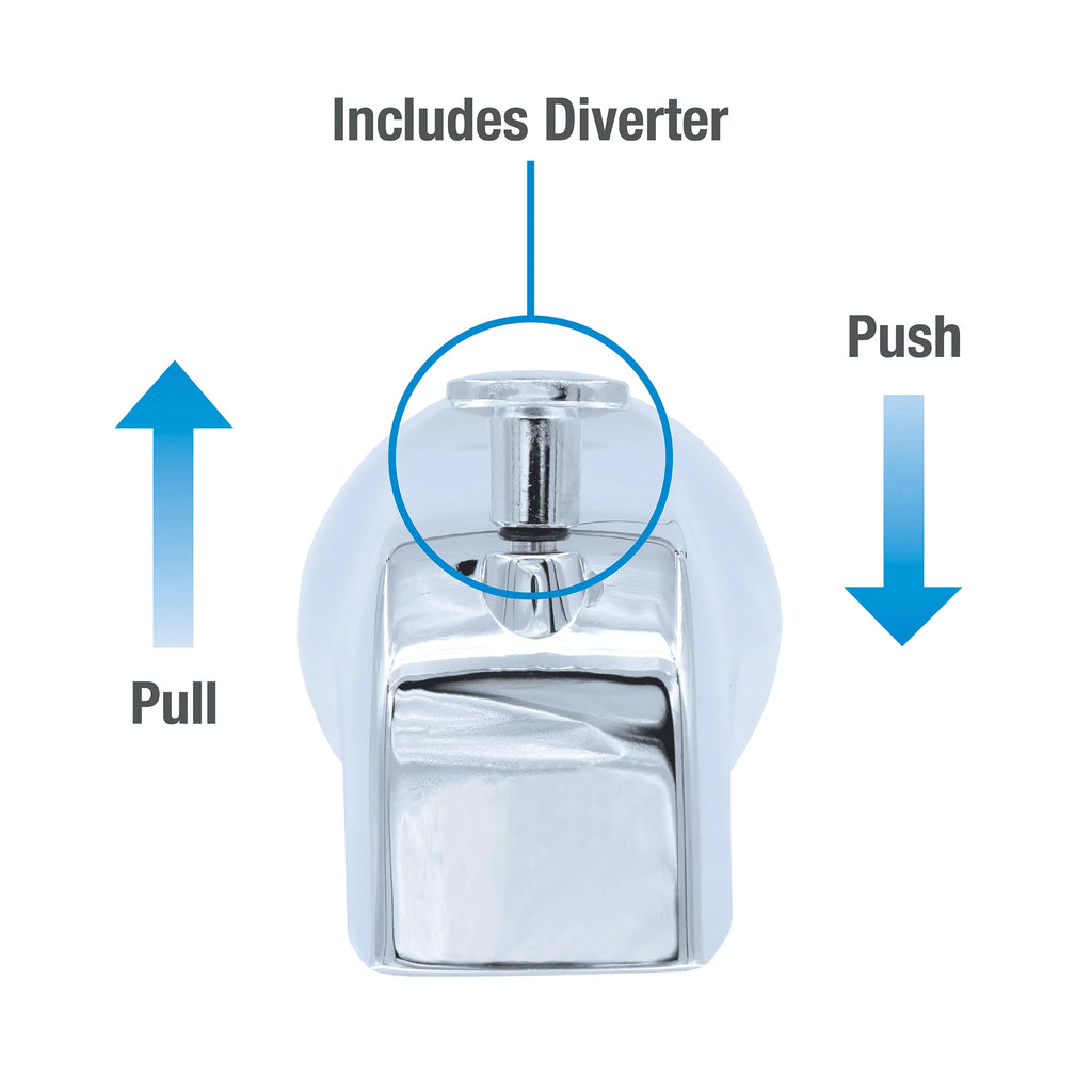 Chrome Tub Spout with Front Pull-up Diverter G82656
