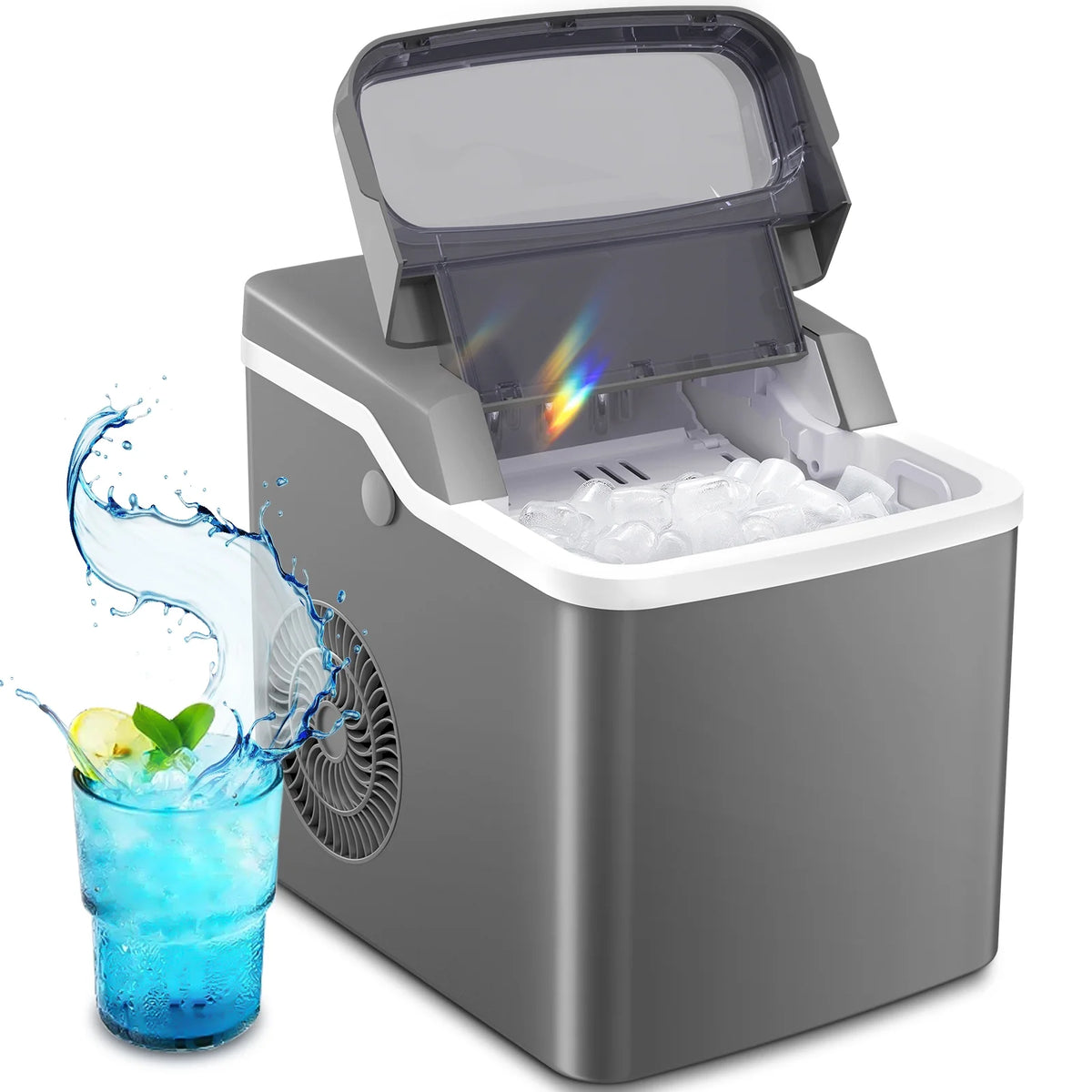 Portable Countertop Ice Maker with Ice Scoop and Basket B5764
