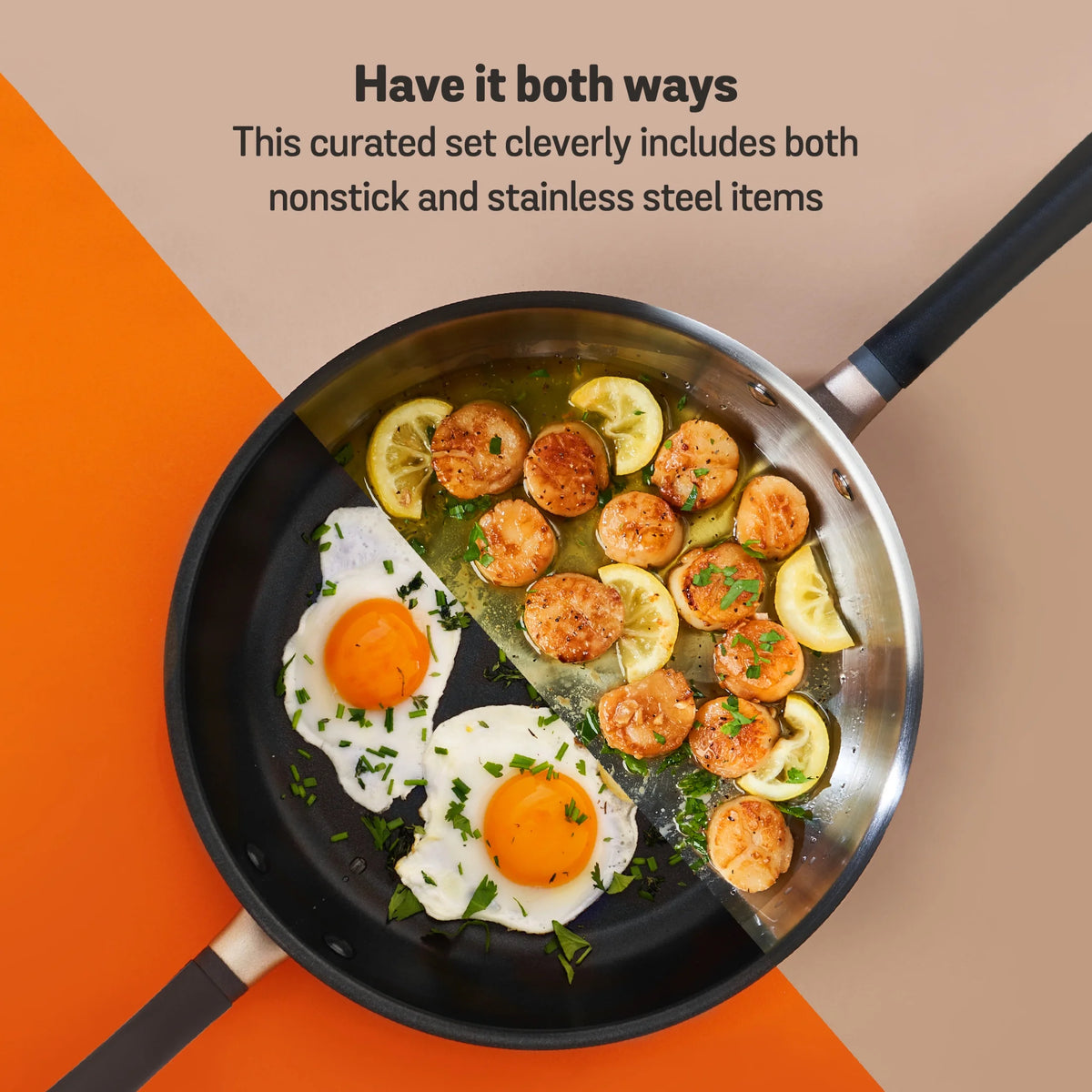 6 Piece Hard Anodized Stainless Steel Cookware Set S182