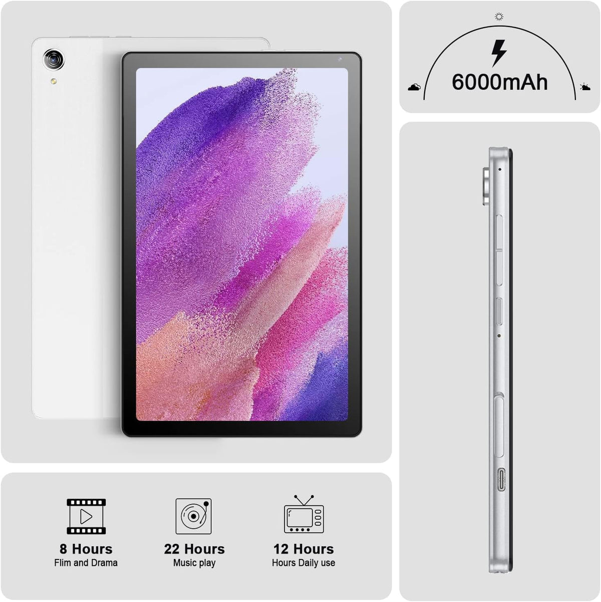 Silver 10.4 inch Android Tablet with 32GB Storage W4800