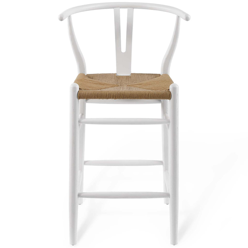 White Wood Counter Stool Set of 2 R62400