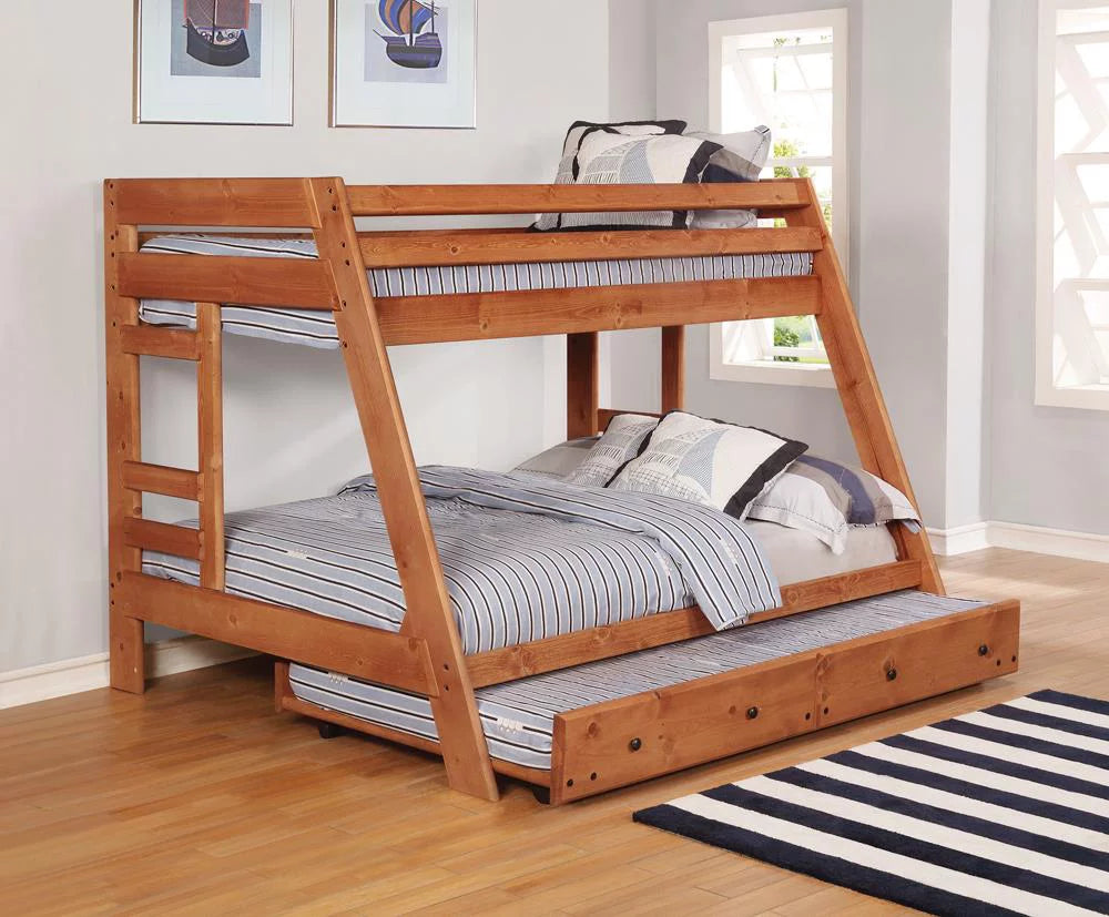 Twin over Full Bunk Bed with Built-in Ladder G194324