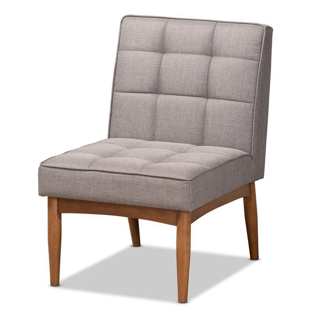 Grey and Walnut Brown Wood Dining Chair T75786