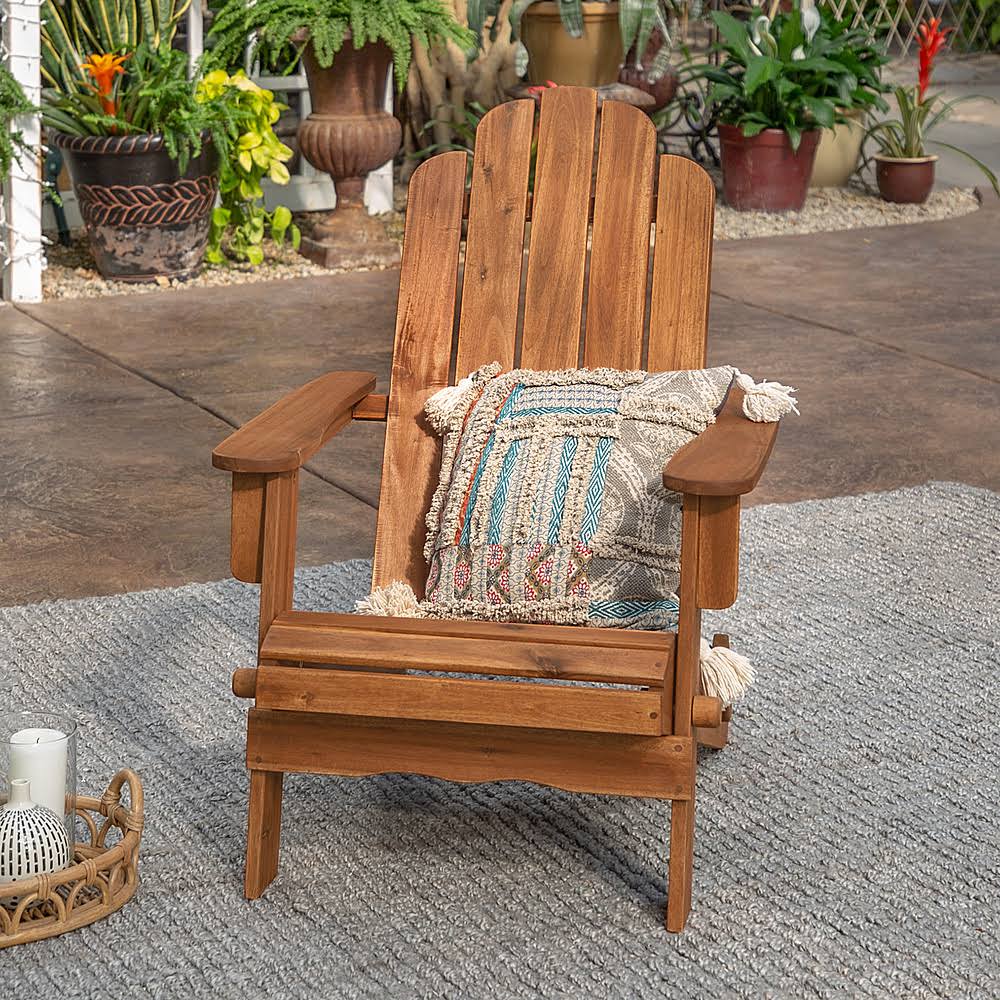 Brown Acacia Wood Adirondack Chair K812388