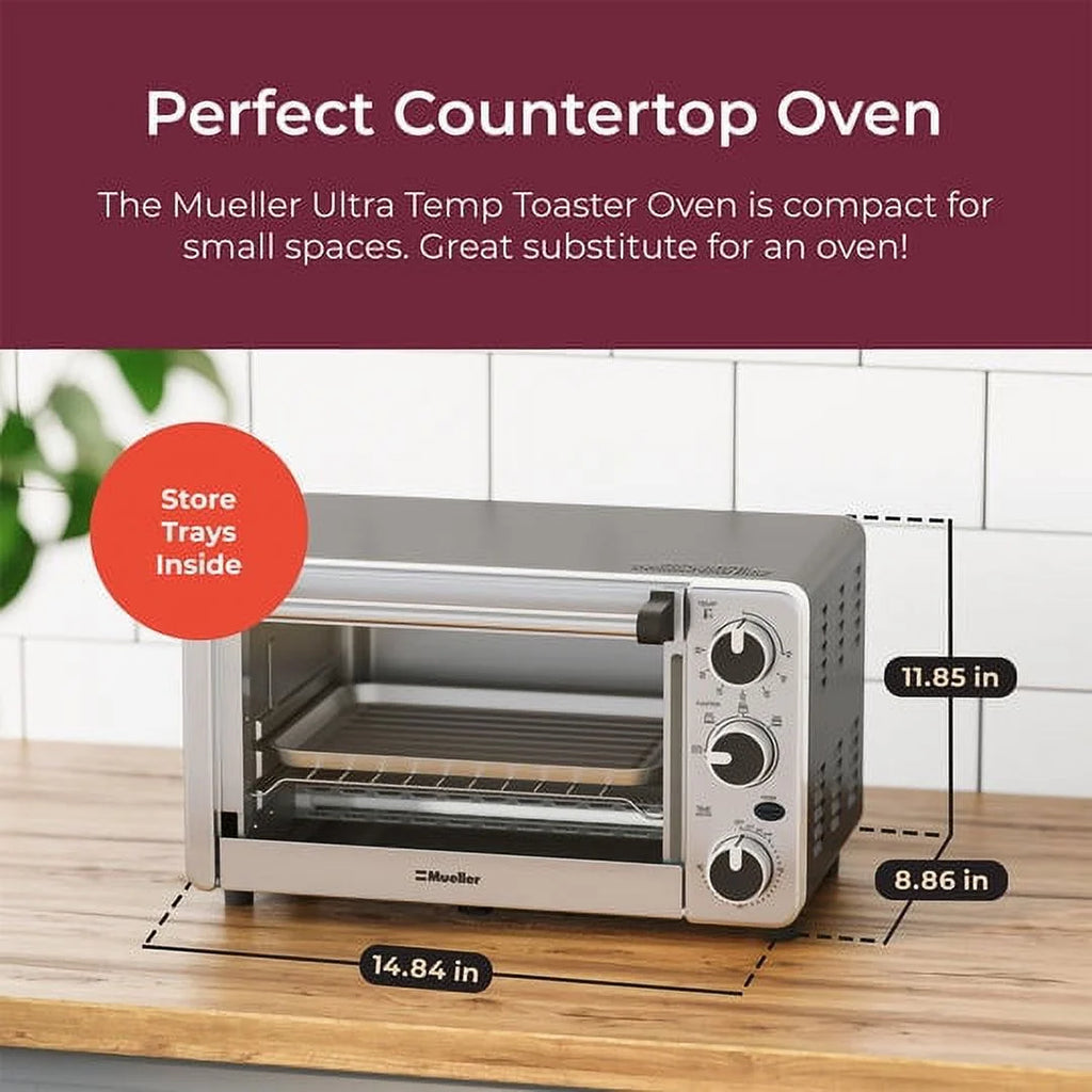 Stainless Steel 4 Slice Toaster Oven with 30 Minute Timer E315415