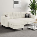 76 Inch L Shaped Corduroy Convertible Sectional Sofa with Reversible Storage Ottoman K833
