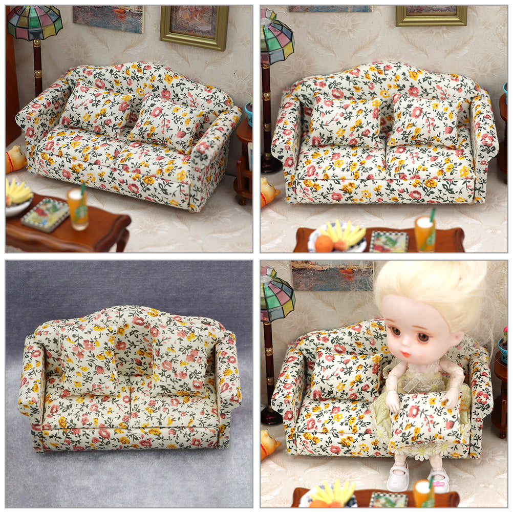 Miniature Dollhouse Couch with Pillow M5574