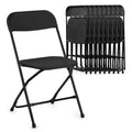 10 Pack Black Plastic Folding Chairs J12240