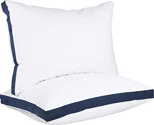 King Size White Set of 2 Gusseted Bed Pillows W647