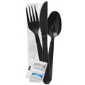 250 Ct. Disposable Wrapped Plastic Cutlery Set with Napkin, Salt & Pepper Packets Z8558