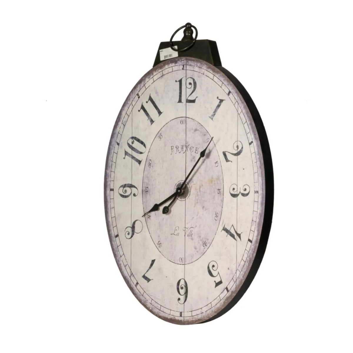 29" White and Black Oval Wall Clock X35999