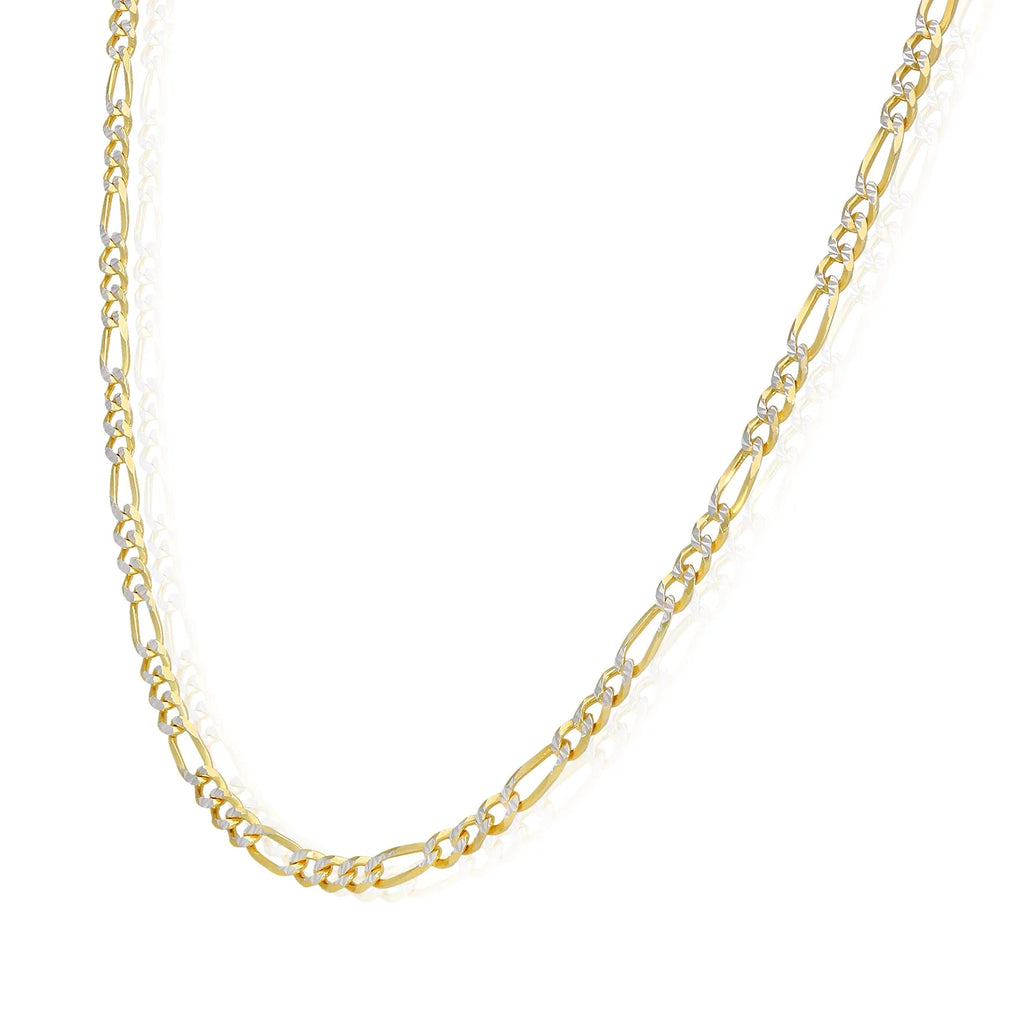 18K Gold Over Silver Diamond-Cut Figaro Chain Necklace C130981
